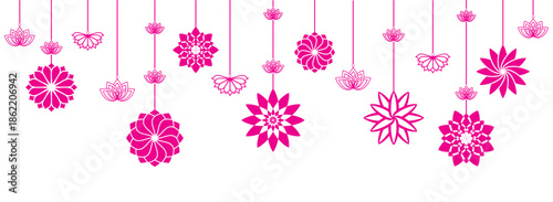 Pink lotus flower hanging background