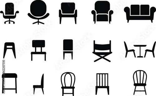 Chair set, collection of chairs, classic, home, office, garden chair set.