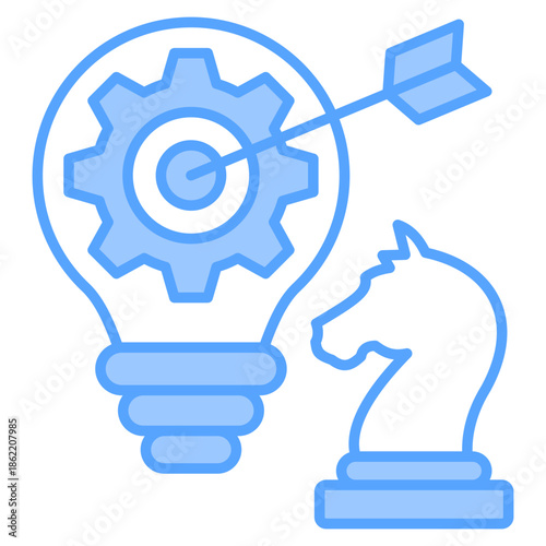 Strategy Blue Icon Vector Illustration