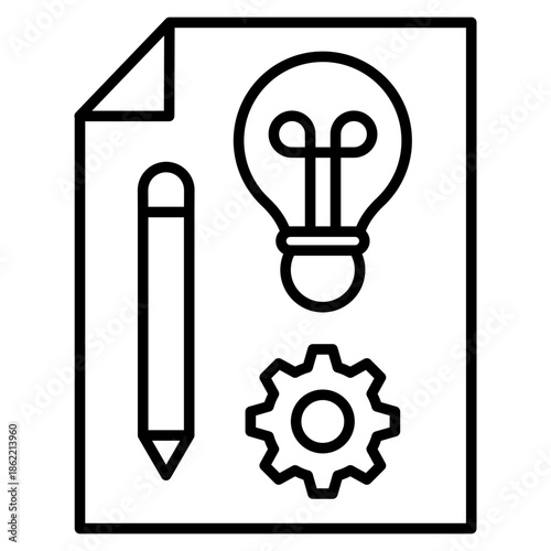 Prototype Outline Icon Vector Illustration