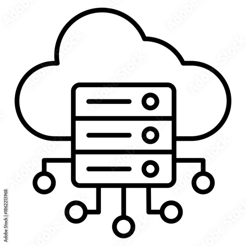 Big Data Outline Icon Vector Illustration