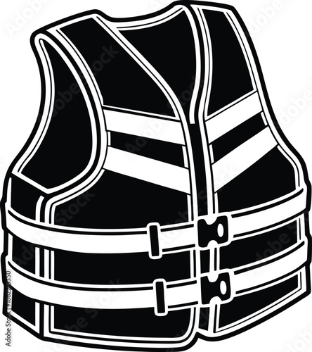 Life vest icon symbolizing safety, protection, and floatation for water activities