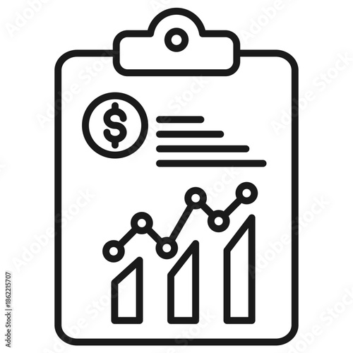 Financial Report Outline Icon