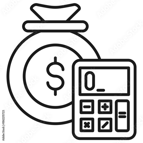 Budget Management Outline Icon