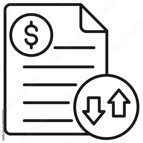 Invoice Control Outline Icon