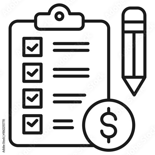 Budget Planner Outline Icon