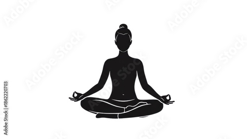 Simple Outline Icon Set for Mindfulness Meditation Yoga and Self-Care Wellness