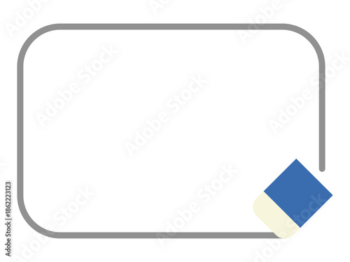 消しゴムで消している囲みフレーム素材 /Editable Frame with Eraser Icon