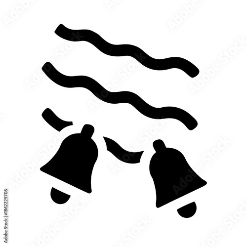 Celebration bells with wavy streamers
