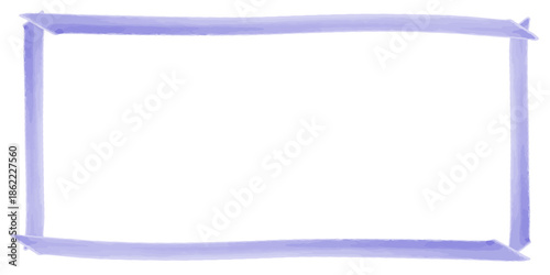 ブルーの手描きシンプルフレーム /Hand Drawn Blue Frame Border