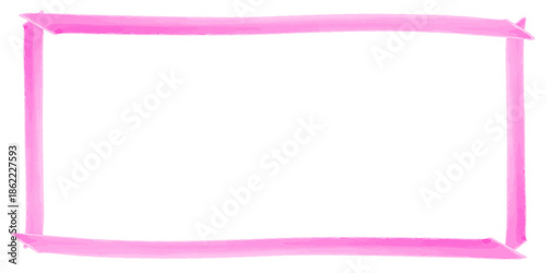 ピンクの手描きシンプルフレーム /Hand Drawn Pink Frame Border