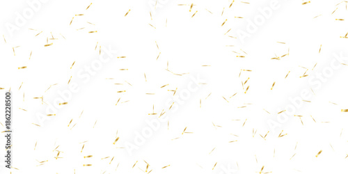 golden confetti pieces falling on a bright white background. scattered array of small light yellow objects creating a subtle pattern. It evokes a sense of delicate randomness
