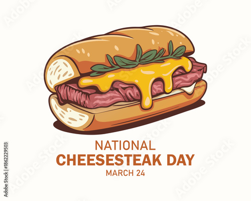 vector graphic of National Cheesesteak Day ideal for National Cheesesteak Day celebration.