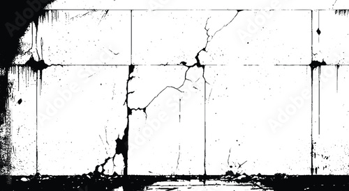 Fractured Surface Black and White Texture. 