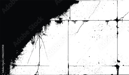 Broken Concrete Crack Pattern. 