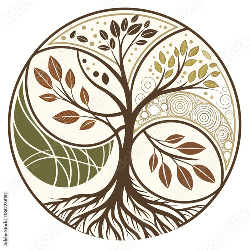 Abstract Nature Totem Symbol for Earthy Branding and Environmental Stewardship