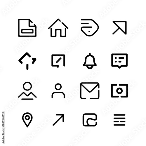 Web icons set isolated on transparent background