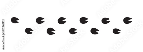 hoofprints leg touch stamp line set. flat dark black ink hand drawn footprint hooves retro art etch contour comic style. 