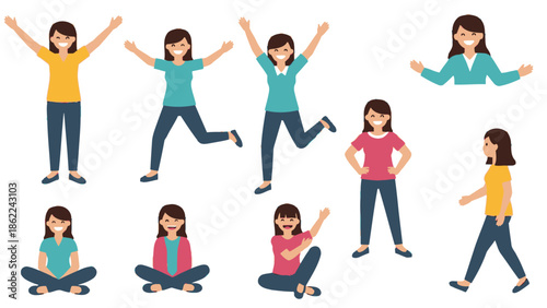 Woman in Various Yoga Poses