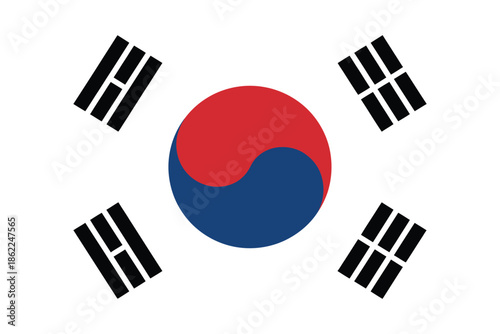 South Korea flag vector illustration background, professional high ranking artwork for independence celebrations, government communication, travel promotion, global news visuals, and creative design 