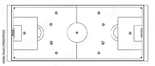 Soccer Field Diagram with Goals and Markings