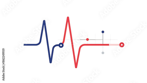 A medical illustration representing a heartbeat or similar process, displaying a fluctuating line and additional graphical elements