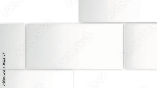 Wallpaper Mural A modern abstract composition with overlapping white rectangles and shadows, creating a sense of depth and geometric interest on a bright background Torontodigital.ca