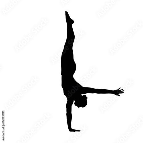 gymnastics handstand balance yoga silhouette icon