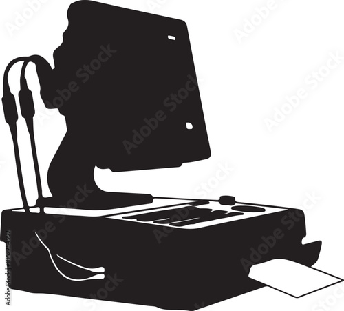 Point of sale terminal with monitor and keyboard