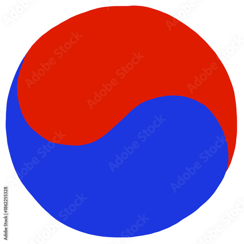 South Korea National Flag Illustration, Taegeukgi