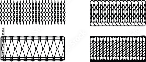 The four images are all black and white and feature different types of patterns
