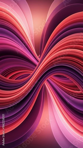 Vibrant Smooth Waves Of Magenta And Coral Flow And Undulate With Gentle Shifting Light In A Mesmerizing Loop
