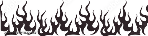 Black and seamless stylized flame pattern texture fire