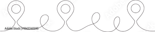 Minimalist black continuous line of three interconnected loops in smooth curves editable