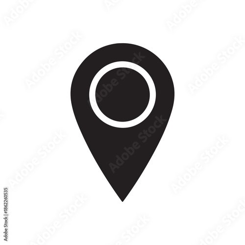 Location or map silhouette icon vector flat design
