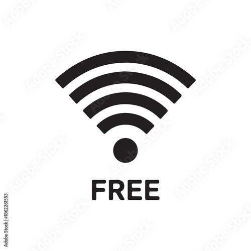 Free wifi sign silhouette icon vector flat design