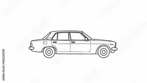 Classic Sedan Car Illustration - A Timeless Automotive Design.