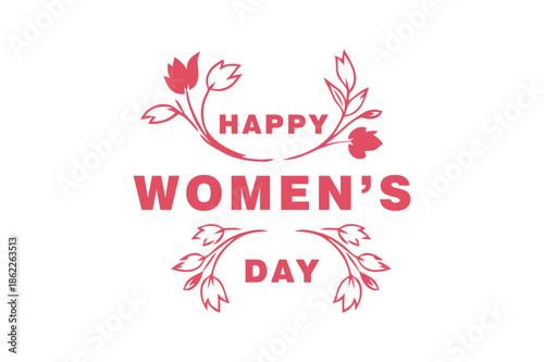 Happy women's day celebration greeting card with floral design