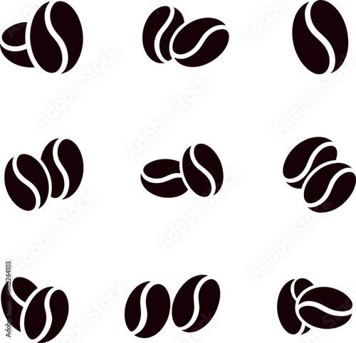 Coffee beans illustration set coffee roast coffee seeds coffee plantation coffee lovers