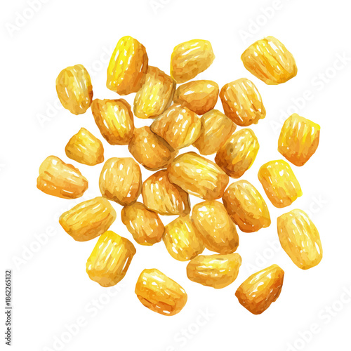 Gnocchi, watercolor illustration, vector style, isolated on a white background.