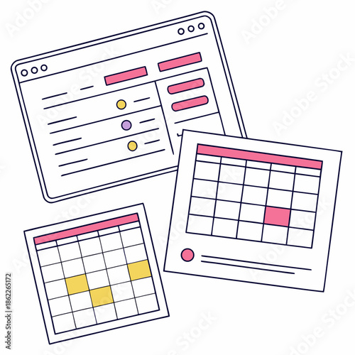 SaaS Scheduling Calendar Graphic Resources Vector Elements