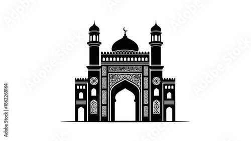 Islamic Mosque Silhouette Icon Vector Art