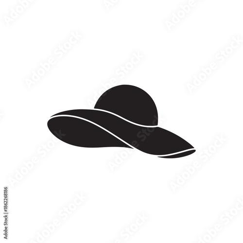 Lovely hat silhouette icon vector flat design