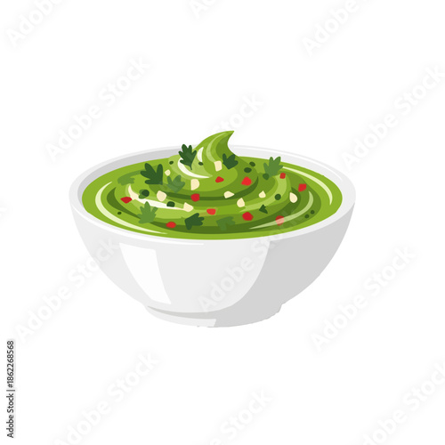Chimichurri Sauce Vector Illustration