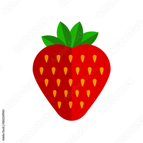 Red strawberry fruit  - vector icon