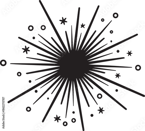 Exploding starburst with stars