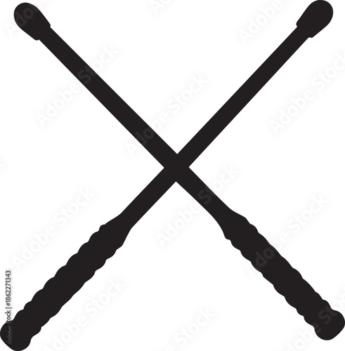 Crossed drumsticks