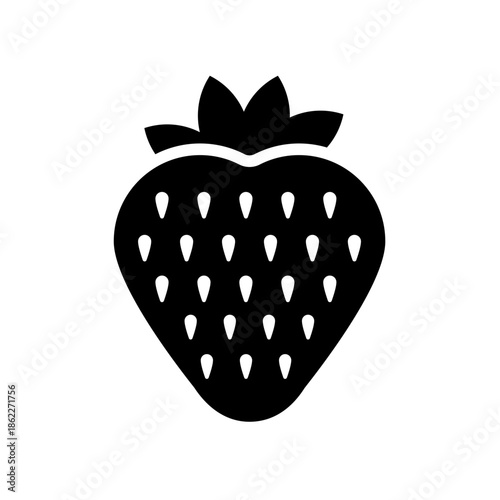 strawberry fruit - vector icon