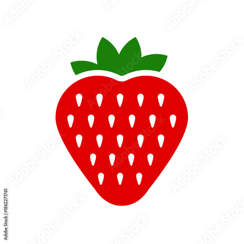 Red strawberry fruit  - vector icon