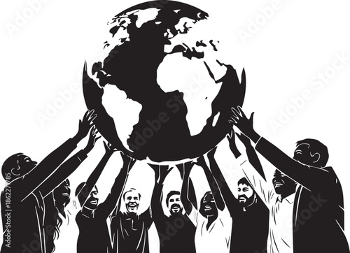 United hands supporting the world